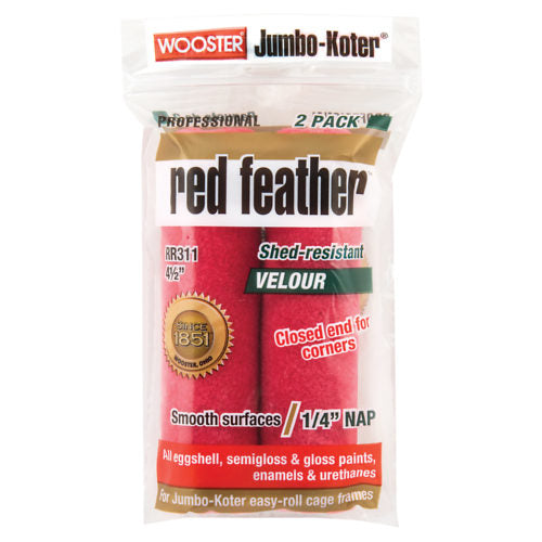 Jumbo-Koter® Red Feather™ 4-1/2" Roller Cover 1/4" Nap