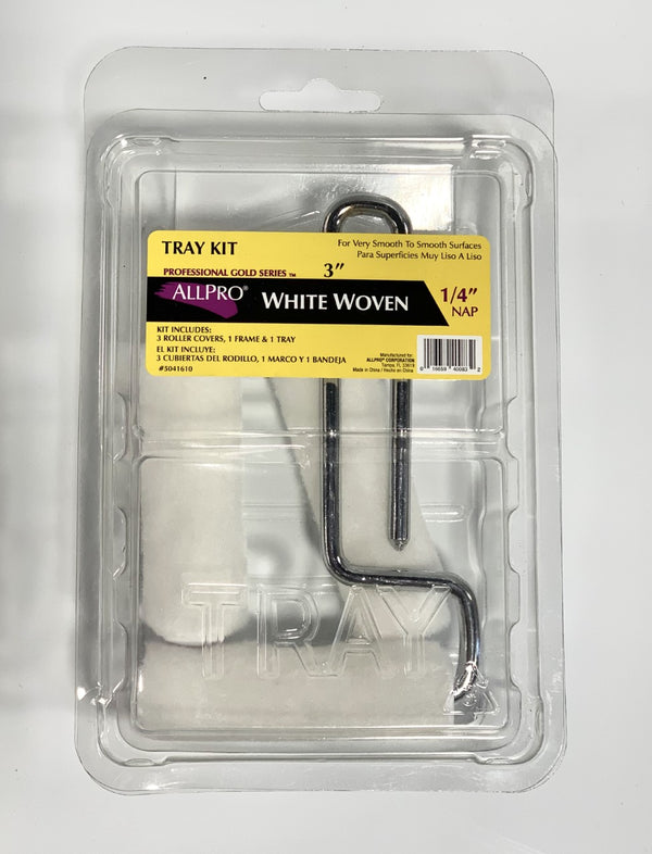 AllPro White Woven 3" -1/4" Nap Tray Kit