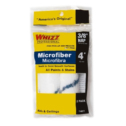 Whizz 4" MicroFibre Roller Refill 2pk